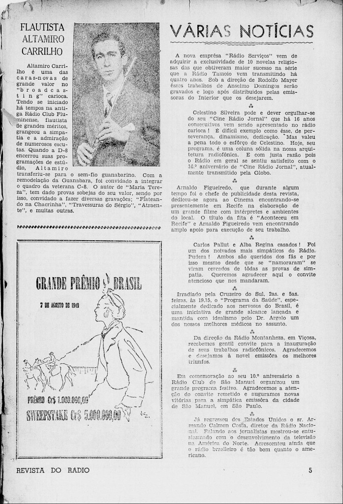 Altamiro com foto - ano 2 numero 18 agosto de 1949 Revista do Radio