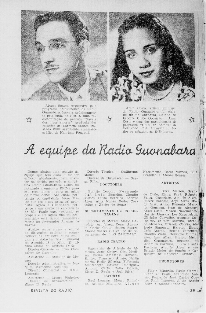 Equipe da Rádio Guanabara - Revista do Radio