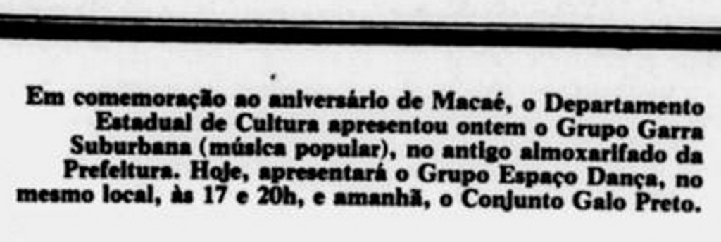O Galo tocou no aniversario de 165 anos de Macaé (RJ)