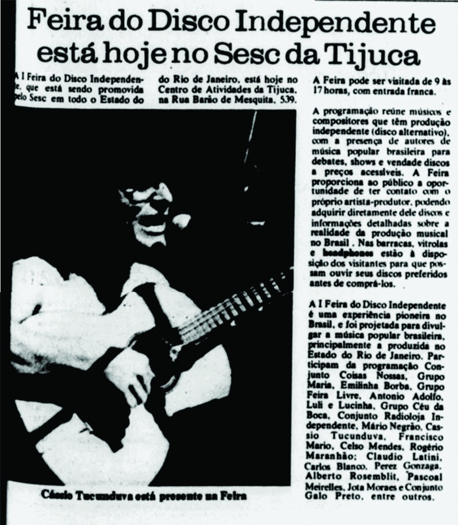 O Fluminense 18 de maio de 1981 feira do Disco Independente PAGINA INTEIRA