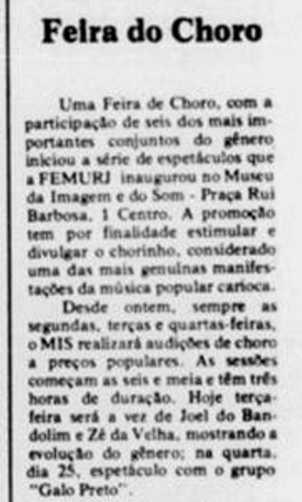 o fluminense 24 janeiro 1978 galo preto na feira de choro
