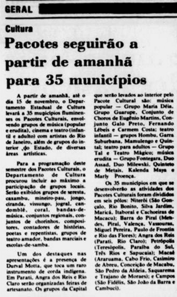 o fluminense 9 e 10 outubro de 77 galo preto faz show pelo projeto pacotes culturais